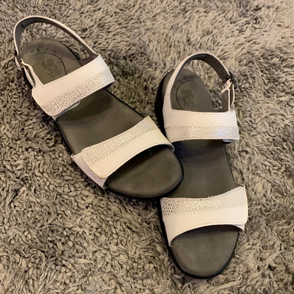 SAS TRIPAD COMFORT ORTHOPEDIC WHITE & SILVER SANDAL SIZE 8 - Picture 2 of 7